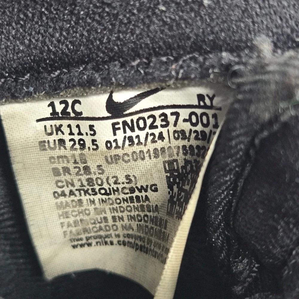 Nike Air Force 1 Low LE Triple Black Kids Toddler Shoes Size 12C FN0237-001